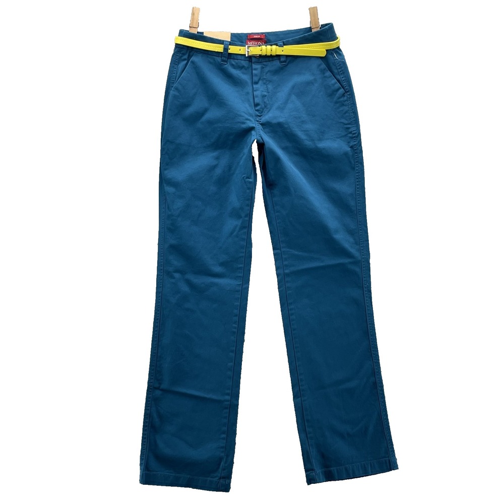 Merona Pants Women 4 Teal Neon Trouser Academia Twee Corpcore Preppy 90s Coastal